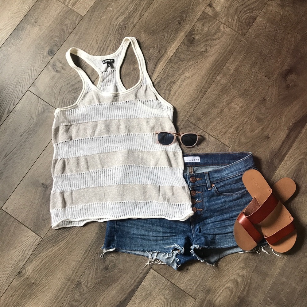Express Cream and Metallic Tank Size XS